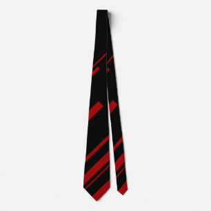 Corbata Líneas diagonales en rojo y negro