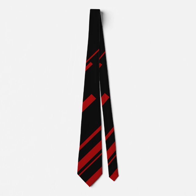 Corbata Líneas diagonales en rojo y negro (Anverso)