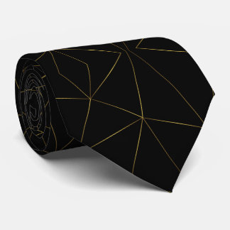 Corbata Líneas doradas con fondo negro