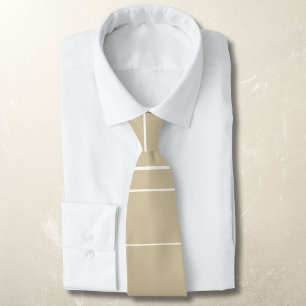 Corbata Líneas horizontales, rayas blancas sobre beige