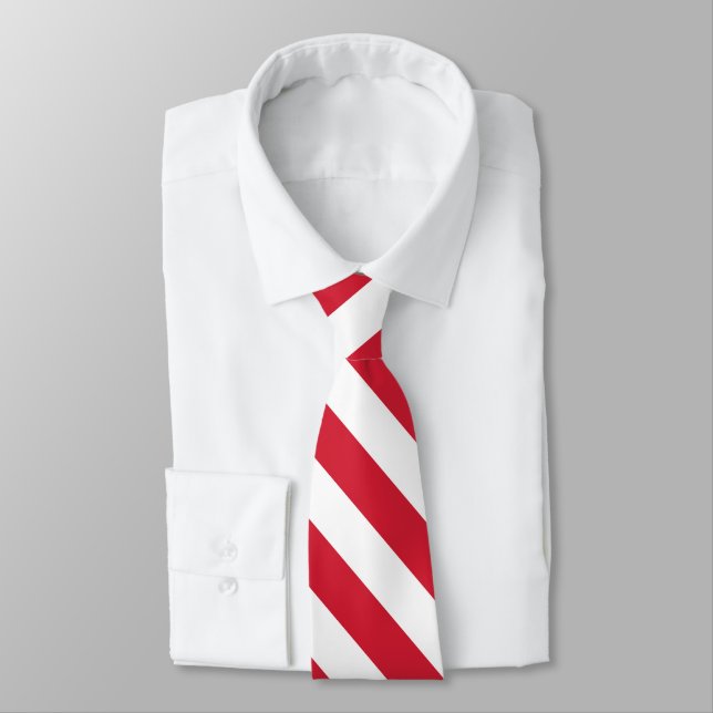 Corbata Líneas inclinadas rojas y blancas (Atado)