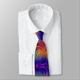 Corbata Líneas multicolores abstractas, arte de bucles cuá