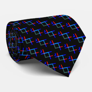 Corbata Líneas Neón Patrón rojo negro azul