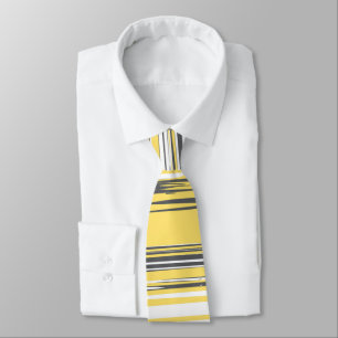 Corbata Líneas pintadas a mano - amarillo