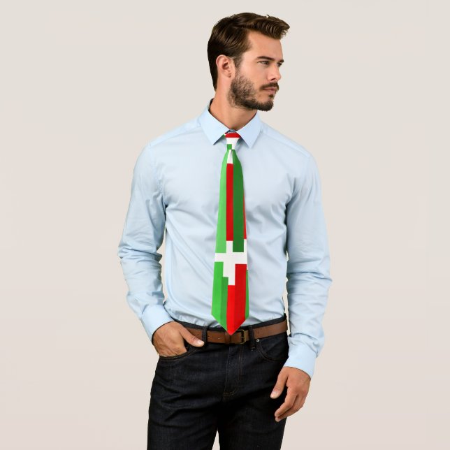 Corbata Líneas vagabundas - Rojo y Verde (In situ)