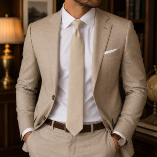 Corbata Lino beige