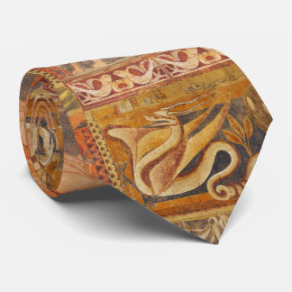 Corbata LION y DRAGON Fresco medieval en Naranja amarillo