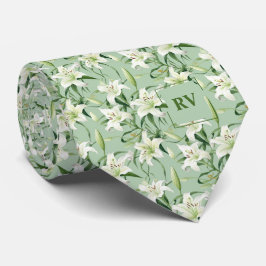Corbata Lirio de Pascua Floral Verde