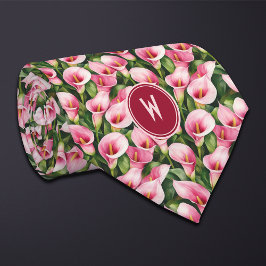 Corbata Lirios de Calla Rosados Florales 