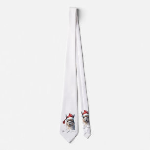 Corbata Llama de Navidad sombrero de Santa con texto perso