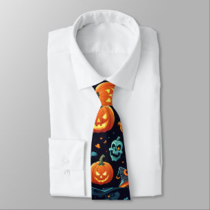 Corbata Llamando la atención sobre los iconos de Halloween
