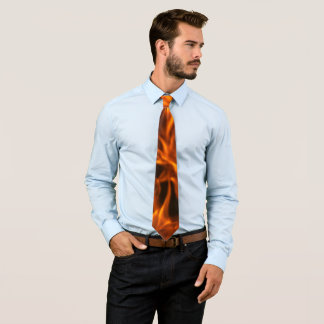 Corbata Llamas de Fuego Real – Naranja y Negro Atrevido