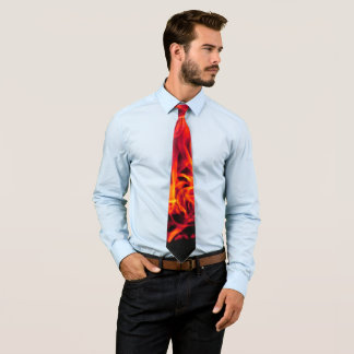 Corbata Llamas de Fuego Rojo Intenso