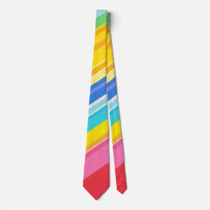 Corbata Llamativas Rayas de Arcoíris Patrón, Colorido Mode