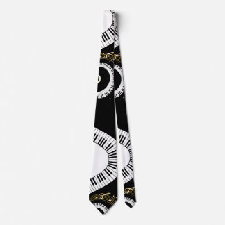 Corbata Llaves del piano y notas musicales