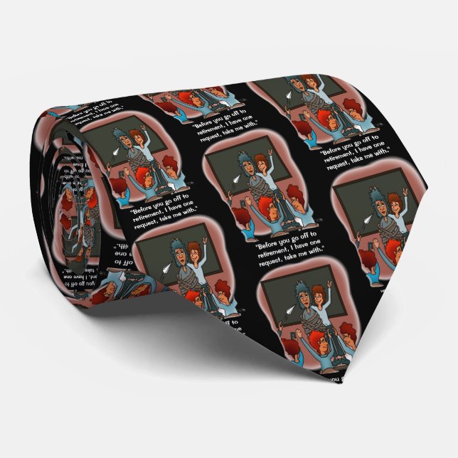 Corbata Llévame Con El Ataque De Jubilación Negro (Enrollado)