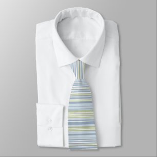 Corbata Lluvia de primavera y rayas azules tropicales