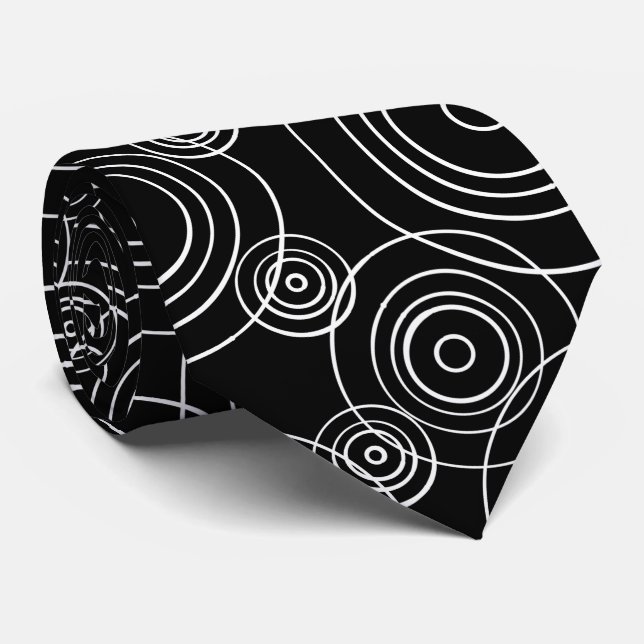 Corbata Lluvia en ondas blancas (Enrollado)