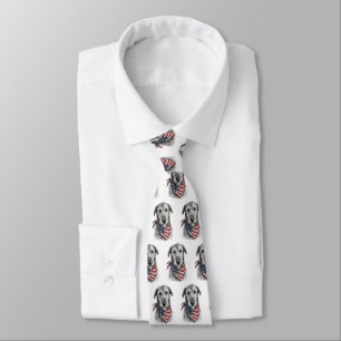 Corbata Lobero Irlandés con una bandana de la bandera amer
