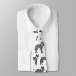 Corbata Lobo gris con ilustracion de personalizado de tube