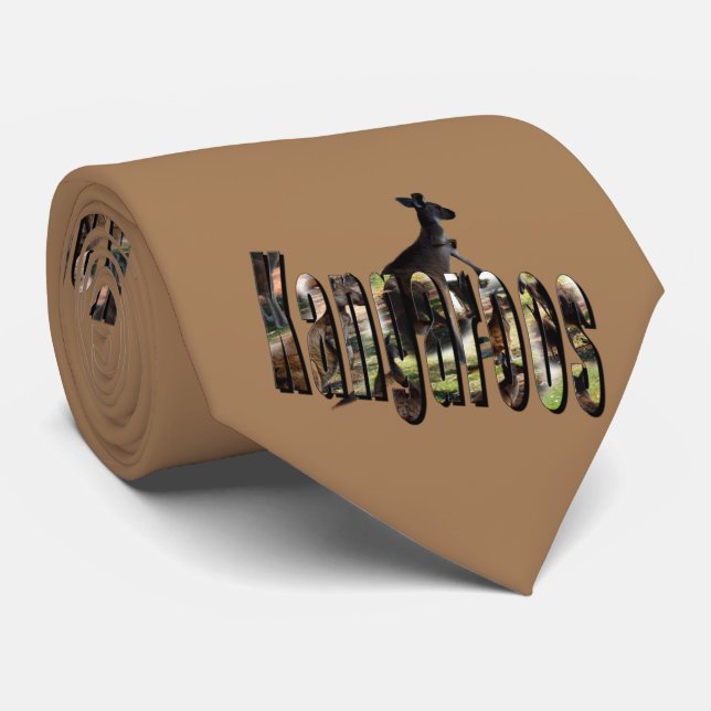 Corbata Logo De Kangaroo Y Kangaroos, (Enrollado)