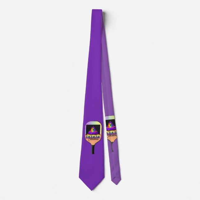 Corbata Logo de Pickelball Púrpura   (Anverso)