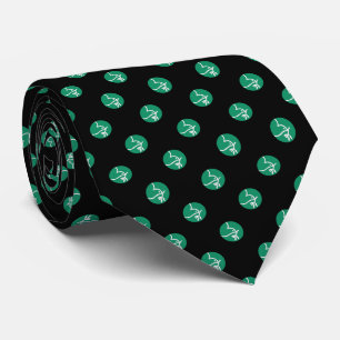Corbata Logo menonita (puntos verdes sobre fondo negro)