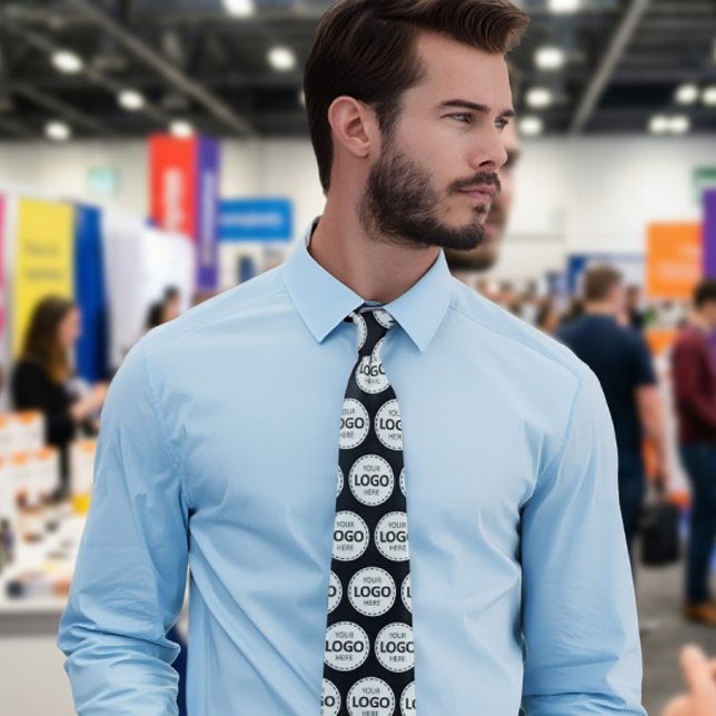 Corbata Logo Upload Custom Business Black Neck Tie (Subido por el creador)