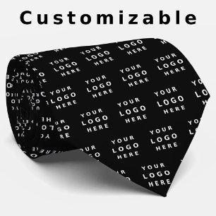 Corbata Logotipo de negocio simple minimalista negro promo