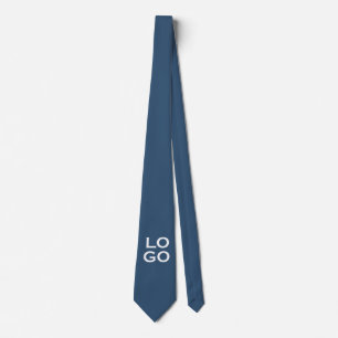 Corbata Logotipo personalizado de empresa o negocio en azu
