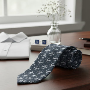 Corbata Logotipo personalizado - Gris carbón de marca prof