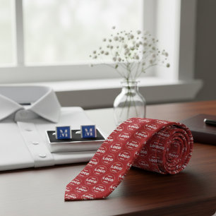 Corbata Logotipo personalizado - Rojo de poder de marca pr