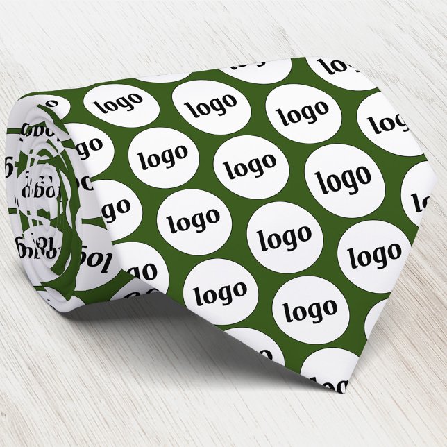 Corbata Logotipo simple Bosque verde (Simple logo pattern business branding forest green neck tie)