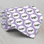 Corbata Logotipo simple Patrón comercial Lilac Purple<br><div class="desc">Diseño sencillo de patrones de logotipo para fomentar la lealtad de la marca y promover su pequeña empresa. Ideal como uniforme y para una feria o evento corporativo. Reemplace el logotipo por el suyo propio y cambie el color de fondo púrpura del lilo pastel en la Herramienta de diseño a...</div>
