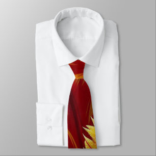 Corbata Loro Tulip Floral rojo y amarillo
