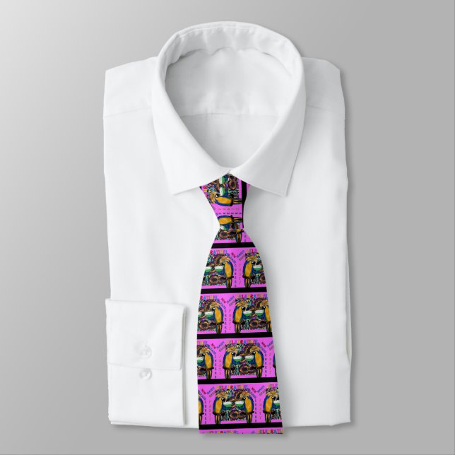 Corbata Loros de Mardi Gras (Atado)