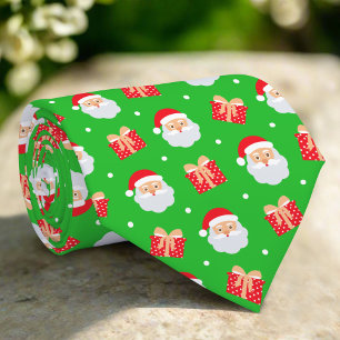 Corbata Los Navidades De Santa Cita Regalo Nieve Sobre Fon
