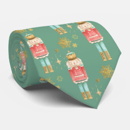 Corbata Los Navidades Nutcracker Golden Snowflakes Green