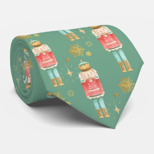 Corbata Los Navidades Nutcracker Golden Snowflakes Green