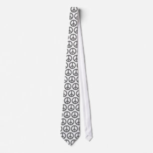 Corbata Los signos de la paz atan (blanco y gris oscuro)
