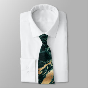 Corbata Losa de mármol verde Teal de PixDezines+Venas dora