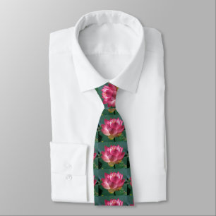 Corbata Loto rosa de los dedos de los hombres