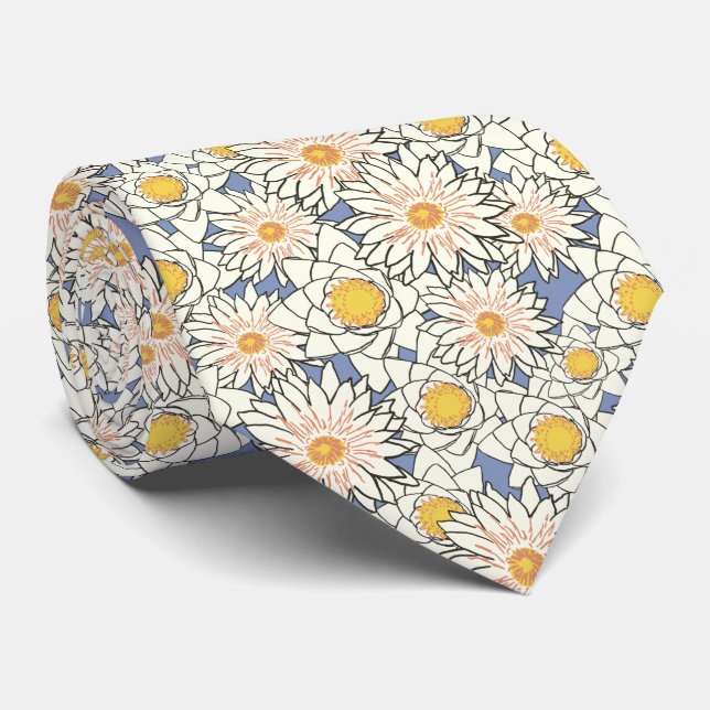 Corbata Lotus Flowers Neck Tie Necktie (Enrollado)