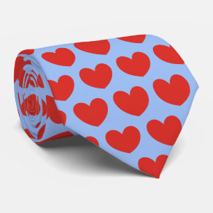 Corbata Love Red Heart Pattern