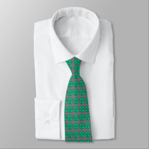 Corbata Lucky 4 Leaf Irish Clover grises collar