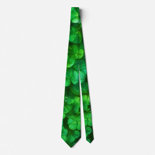 Corbata Lucky Celtic Irish Green Shamrock (Anverso)