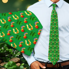 Corbata Lucky Irish Pot of Gold Horseshoe