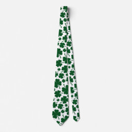 Corbata Lucky St Patricks Day Four Leaf Clover