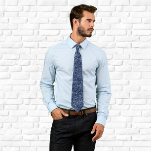 Corbata Lujo Brillante Azul Marino Glitter