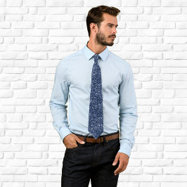 Corbata Lujo Brillante Azul Marino Glitter